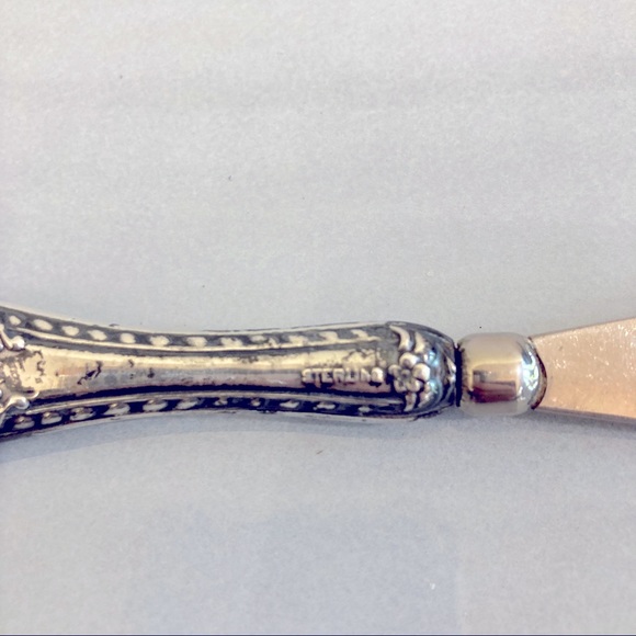 Vintage Sterling Silver Shoe Horn with Flower Motif - Picture 7 of 11